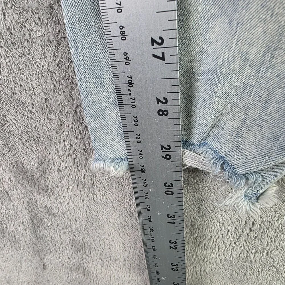 Womens American Eagle Hi-Rise Blue Denim Jegging Distressed Light Wash Size 12